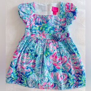 Lilly Pulitzer Girls Mini Katrina Dress. In Full Bloom. Size 3. EUC